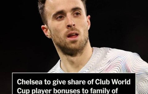 TA：切尔西将球员的部分世俱杯奖金捐给若塔家人，数额超50万美元